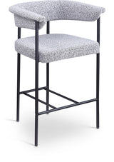 Malin Boucle Fabric Counter Stool Grey, Set of 2 from Meridian - Luna Furniture