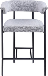 Malin Boucle Fabric Counter Stool Grey, Set of 2 from Meridian - Luna Furniture