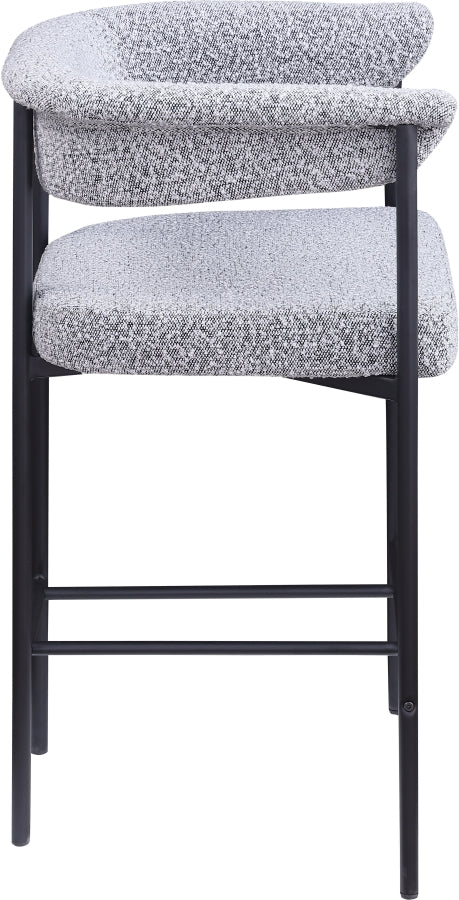 Malin Boucle Fabric Counter Stool Grey, Set of 2 from Meridian - Luna Furniture