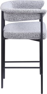 Malin Boucle Fabric Counter Stool Grey, Set of 2 from Meridian - Luna Furniture