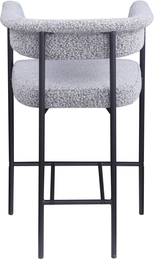 Malin Boucle Fabric Counter Stool Grey, Set of 2 from Meridian - Luna Furniture