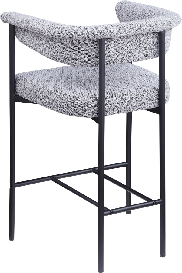 Malin Boucle Fabric Counter Stool Grey, Set of 2 from Meridian - Luna Furniture