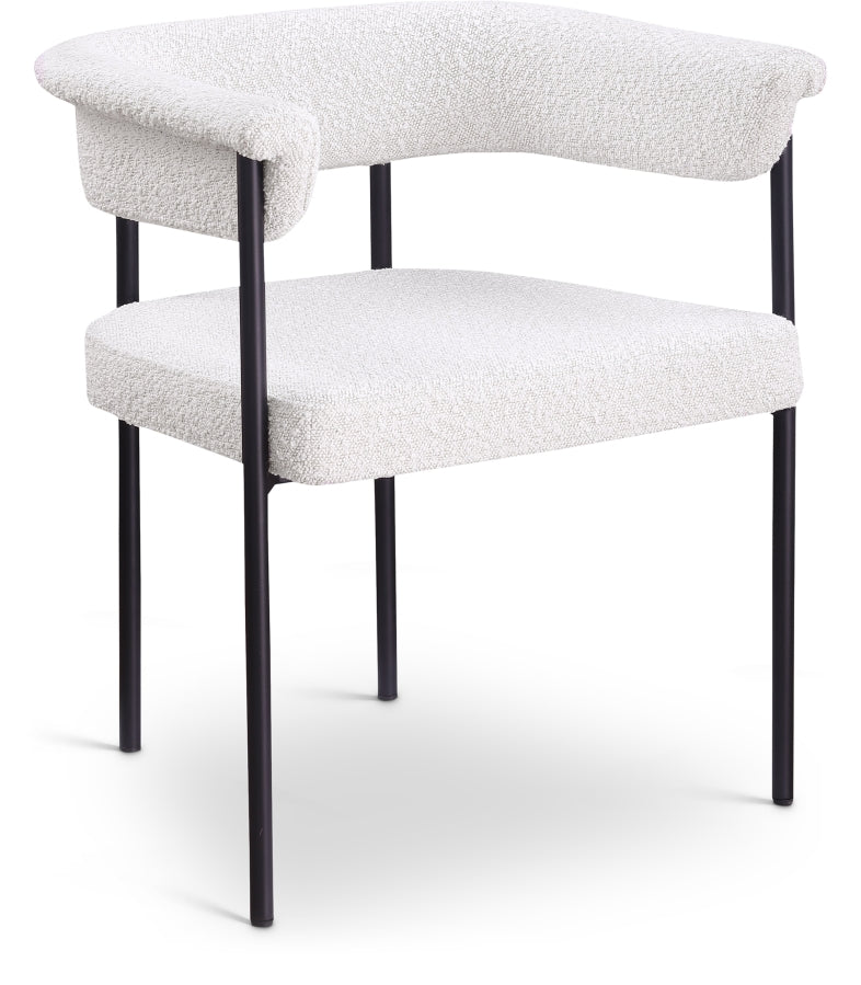 Malin Boucle Fabric Dining Chair Cream, Set of 2 from Meridian - Luna Furniture