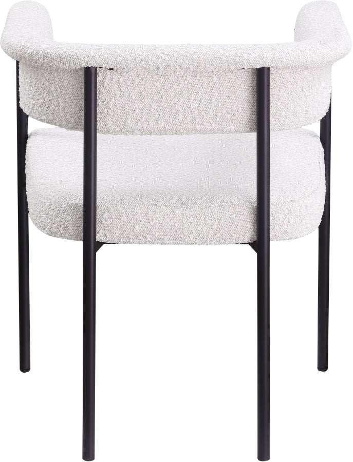 Malin Boucle Fabric Dining Chair Cream, Set of 2 from Meridian - Luna Furniture