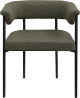 Malin Boucle Fabric Dining Chair Olive, Set of 2 from Meridian - Luna Furniture