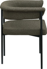 Malin Boucle Fabric Dining Chair Olive, Set of 2 from Meridian - Luna Furniture