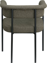 Malin Boucle Fabric Dining Chair Olive, Set of 2 from Meridian - Luna Furniture