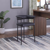 Malin Vegan Leather Counter Stool Black, Set of 2 from Meridian - Luna Furniture