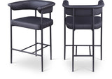 Malin Vegan Leather Counter Stool Black, Set of 2 from Meridian - Luna Furniture