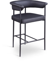 Malin Vegan Leather Counter Stool Black, Set of 2 from Meridian - Luna Furniture