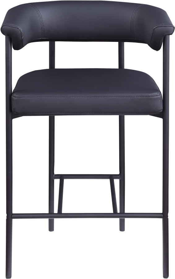 Malin Vegan Leather Counter Stool Black, Set of 2 from Meridian - Luna Furniture