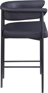 Malin Vegan Leather Counter Stool Black, Set of 2 from Meridian - Luna Furniture