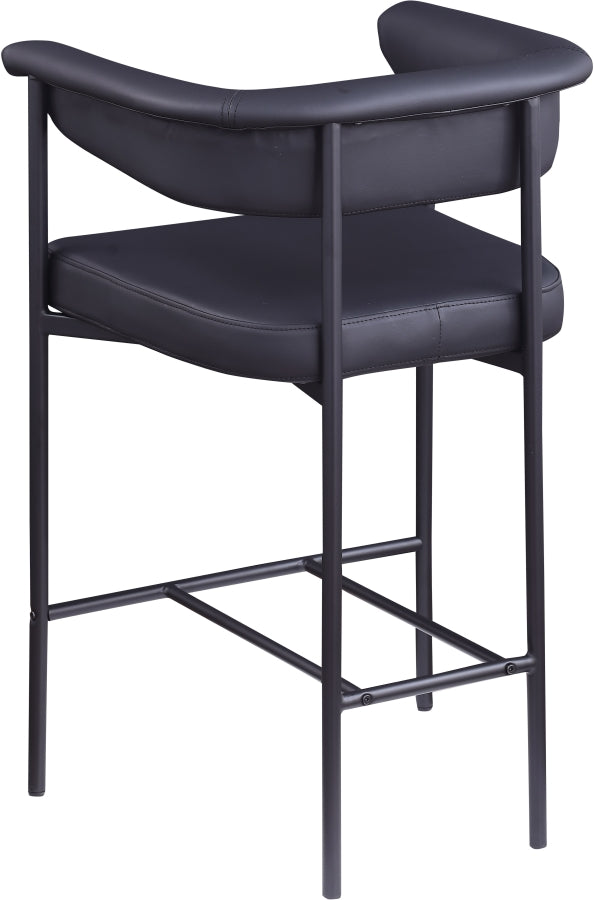 Malin Vegan Leather Counter Stool Black, Set of 2 from Meridian - Luna Furniture