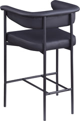 Malin Vegan Leather Counter Stool Black, Set of 2 from Meridian - Luna Furniture