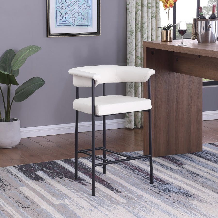 Malin Vegan Leather Counter Stool Cream, Set of 2 from Meridian - Luna Furniture