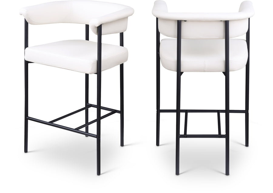 Malin Vegan Leather Counter Stool Cream, Set of 2 from Meridian - Luna Furniture