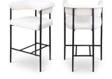 Malin Vegan Leather Counter Stool Cream, Set of 2 from Meridian - Luna Furniture