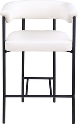 Malin Vegan Leather Counter Stool Cream, Set of 2 from Meridian - Luna Furniture