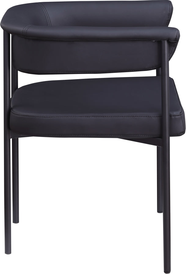 Malin Vegan Leather Dining Chair Black, Set of 2 from Meridian - Luna Furniture