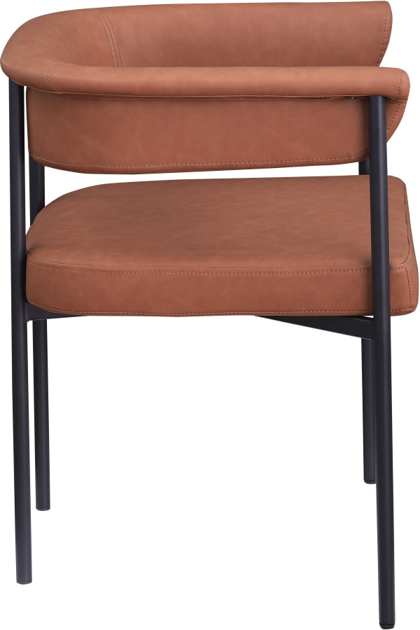 Malin Vegan Leather Dining Chair Cognac, Set of 2 from Meridian - Luna Furniture