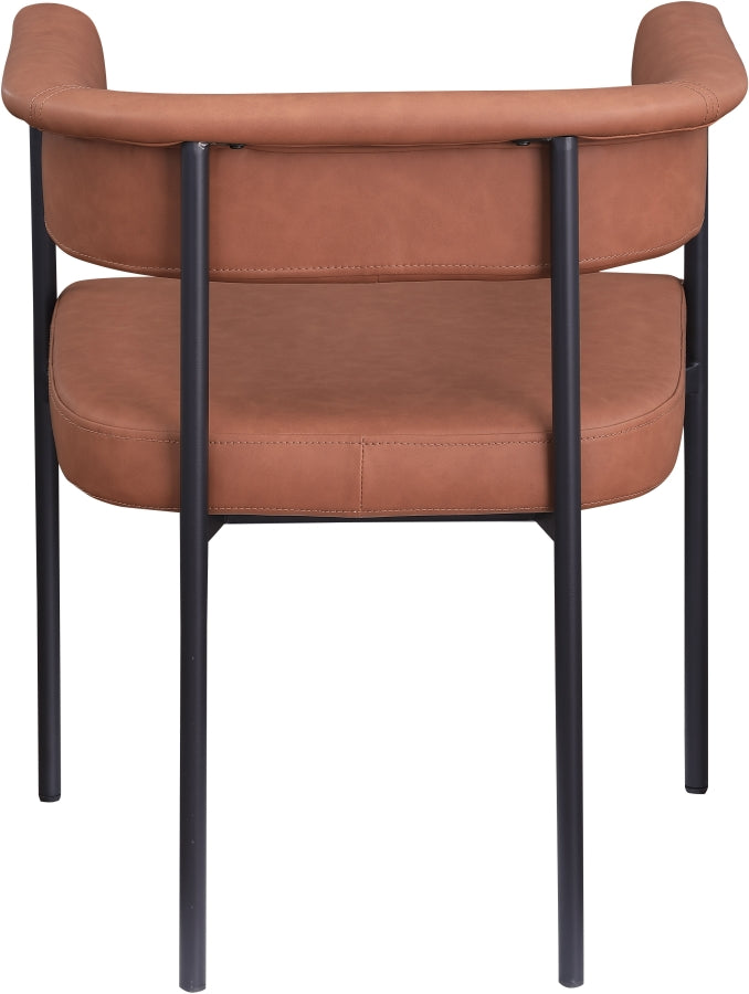 Malin Vegan Leather Dining Chair Cognac, Set of 2 from Meridian - Luna Furniture