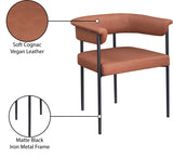 Malin Vegan Leather Dining Chair Cognac, Set of 2 from Meridian - Luna Furniture