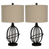 Manasa 2-Piece Table Lamp Set in Dark Brown - PKG012229