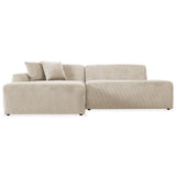 Mar Sectional Cream Velvet Sofa(Left Facing) - SEC01600801