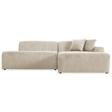 Mar Sectional Cream Velvet Sofa (Right Facing) - SEC01600802