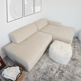 Mar Sectional Cream Velvet Sofa (Right Facing) - SEC01600802