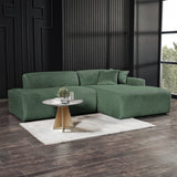 Mar Sectional Green Velvet Sofa (Right Facing) - SEC01600804