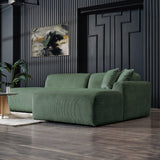 Mar Sectional Green Velvet Sofa (Right Facing) - SEC01600804