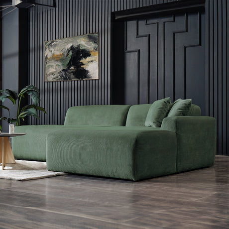 Mar Green Velvet RAF Sectional from Midinmod - Luna Furniture