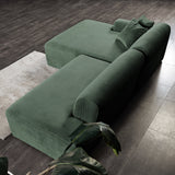 Mar Sectional Green Velvet Sofa (Right Facing) - SEC01600804