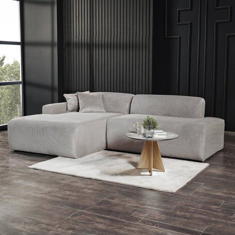 Mar Sectional Grey Velvet Sofa (Left Facing) - SEC01600805