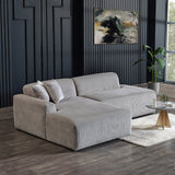 Mar Sectional Grey Velvet Sofa (Left Facing) - SEC01600805