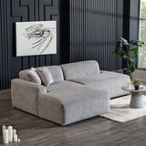 Mar Sectional Grey Velvet Sofa (Left Facing) - SEC01600805