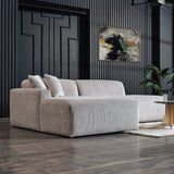 Mar Sectional Grey Velvet Sofa (Left Facing) - SEC01600805