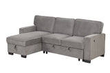 MARCOS Grey Sectional With Pull-Out Bed - Marcos Grey