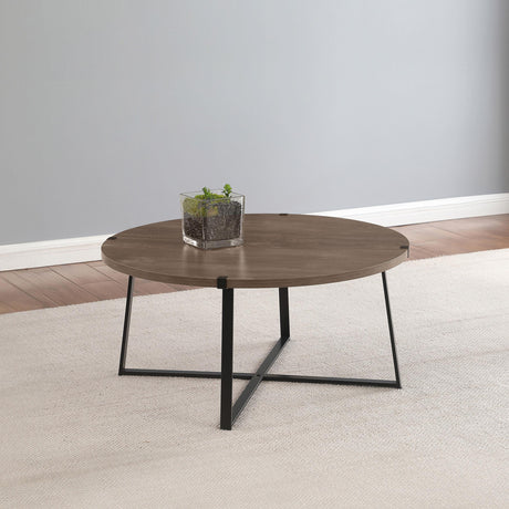 Marcus Round Engineered Wood Coffee Table Grey from Coaster - Luna Furniture