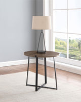 Marcus Round Engineered Wood Side End Table Grey from Coaster - Luna Furniture