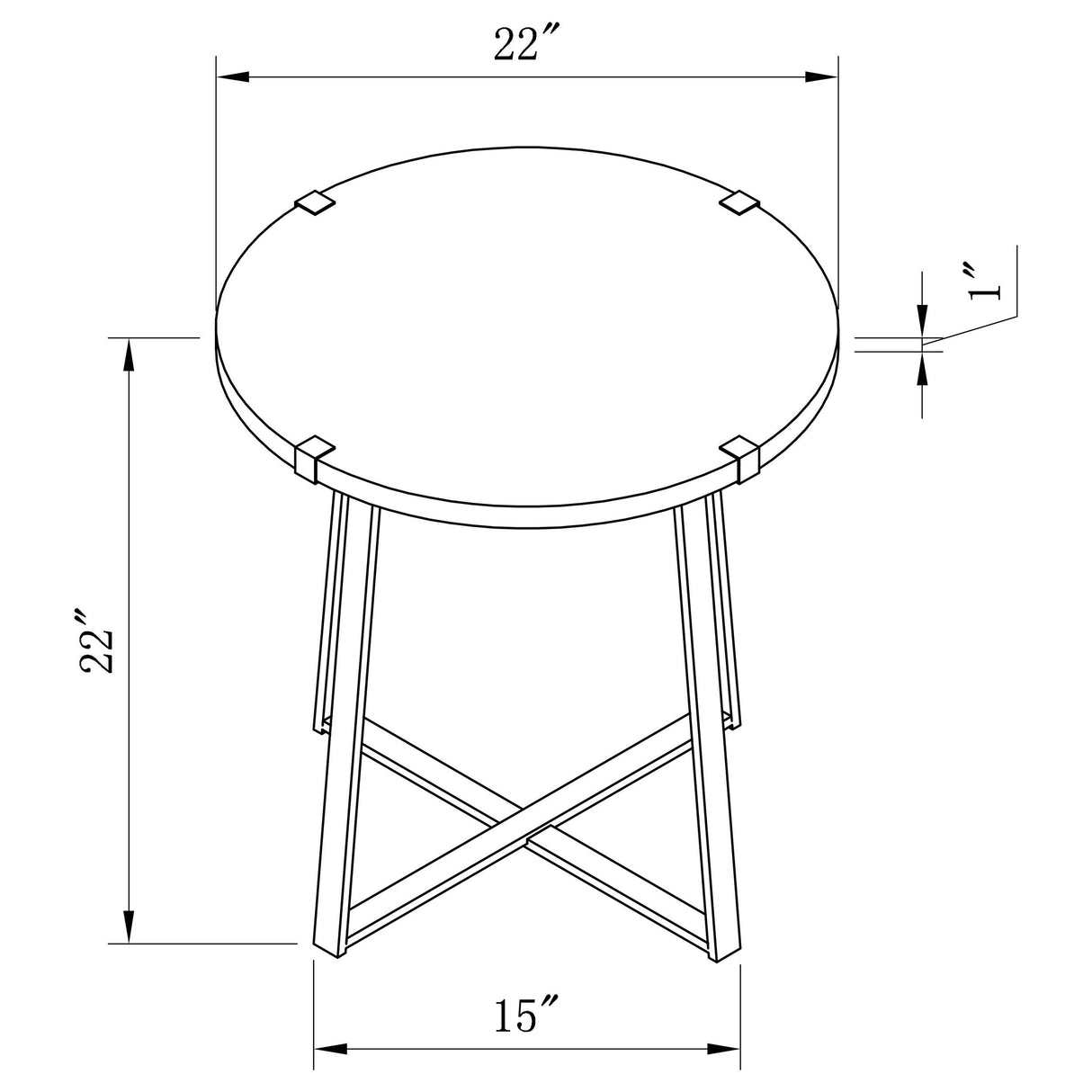 Marcus Round Engineered Wood Side End Table Grey from Coaster - Luna Furniture