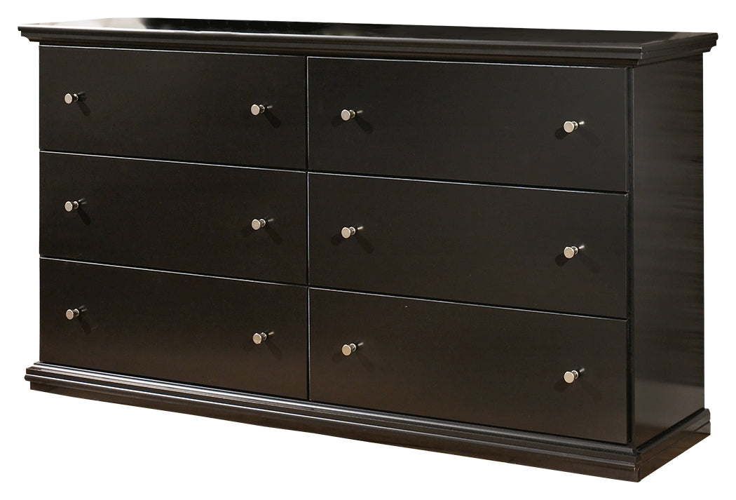 Maribel Full Panel Bed with Dresser in Black - PKG002709