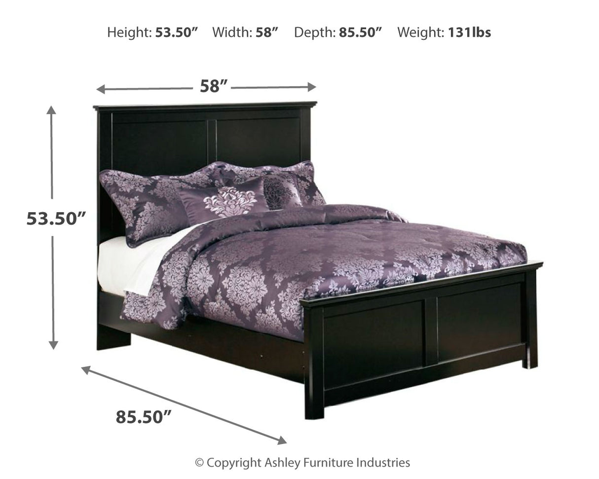 Maribel Full Panel Bed with Dresser in Black - PKG002709