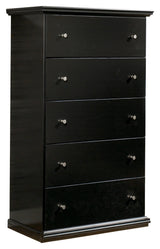 Maribel Full Panel Bed with Mirrored Dresser, Chest and 2 Nightstands in Black from Ashley - Luna Furniture