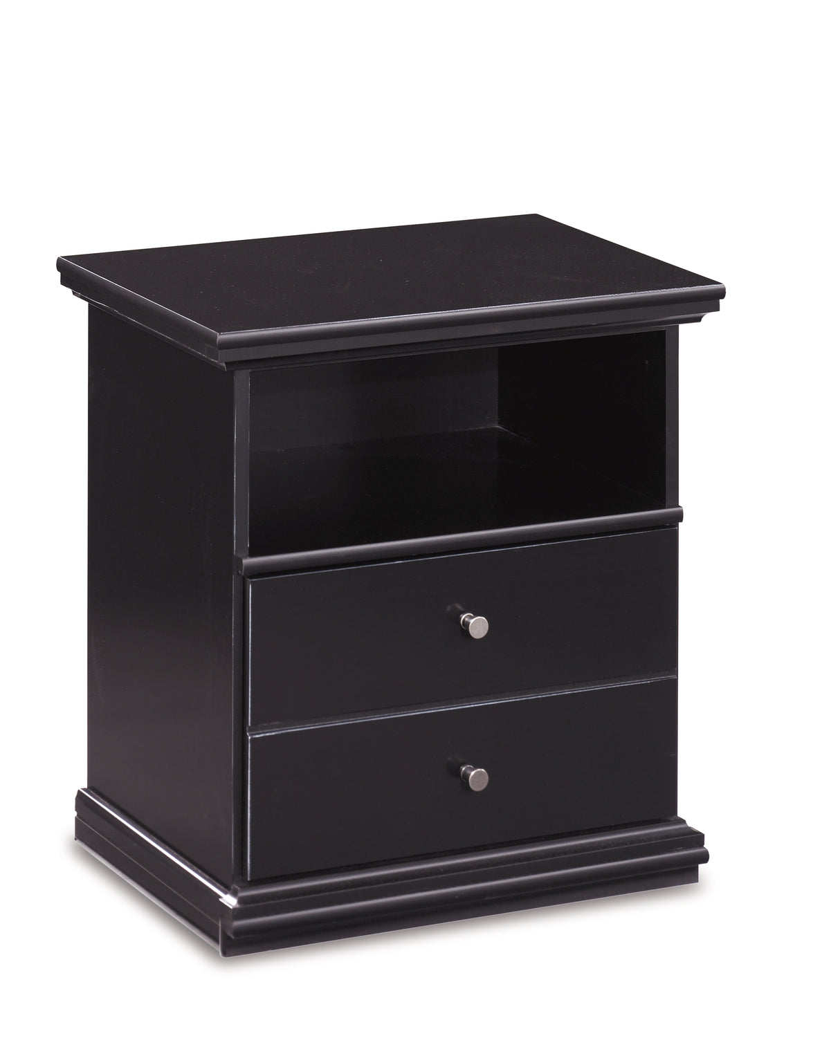 Maribel Full Panel Bed with Mirrored Dresser, Chest and 2 Nightstands in Black from Ashley - Luna Furniture