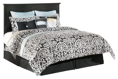 Maribel King/California King Panel Headboard Bed with Mirrored Dresser, Chest and Nightstand in Black from Ashley - Luna Furniture