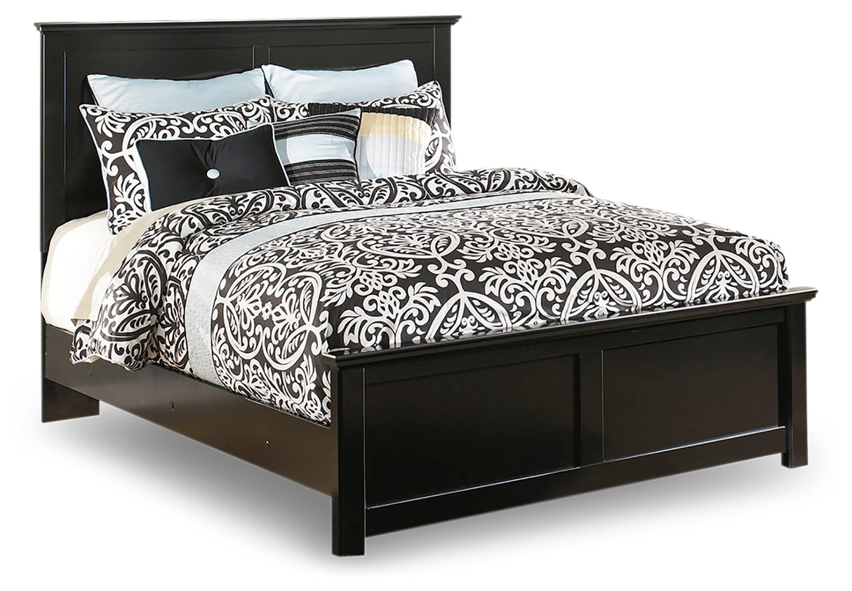 Maribel Queen Panel Bed with Dresser in Black from Ashley - Luna Furniture