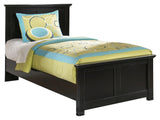 Maribel Twin Panel Bed with Mirrored Dresser and 2 Nightstands in Black from Ashley - Luna Furniture