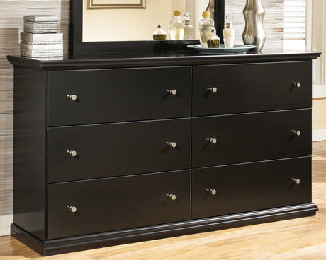 Maribel Twin Panel Headboard Bed with Dresser in Black from Ashley - Luna Furniture